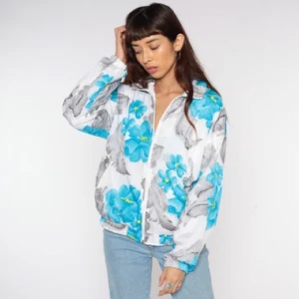 Vintage 90's Nylon Tracksuit Windbreaker Jacket Multicolor XL #1975